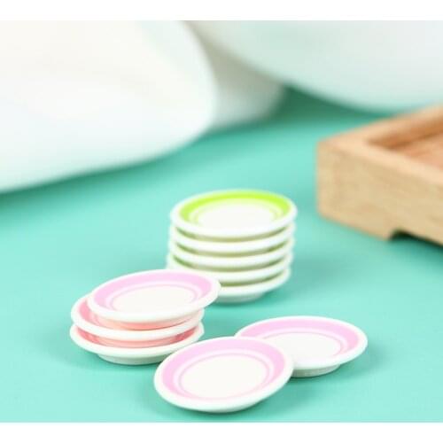 5Pcs/Set Kitchen Toys Doll house Colorful Dinner Plates Doll Durable Mini Food Dishes Tableware Miniature Doll House Accessories