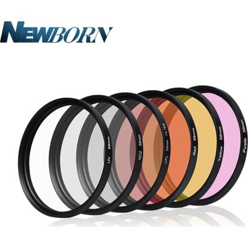 6 in 1 58mm Filter for GoPro Hero 5 6 Black Waterproof Case Hero5 Diving UV Yellow Red Filter for Go Pro Accessories Set