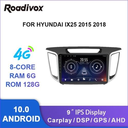 9" android 10.0 car radio video gps navigation player for hyundai Creta ix25 2015-2018 multimedia autoradio stereo head unit