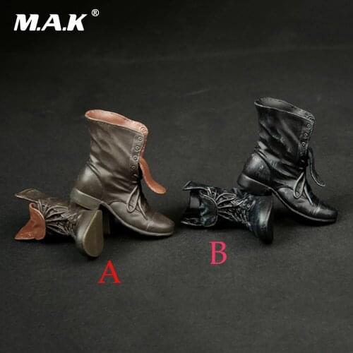 ASTOYS AS022 1/6 Scale Female Shoes Black/Brown Leather Short Boots Fit For 12" Figure Action Model Doll Body Accessory In Stock