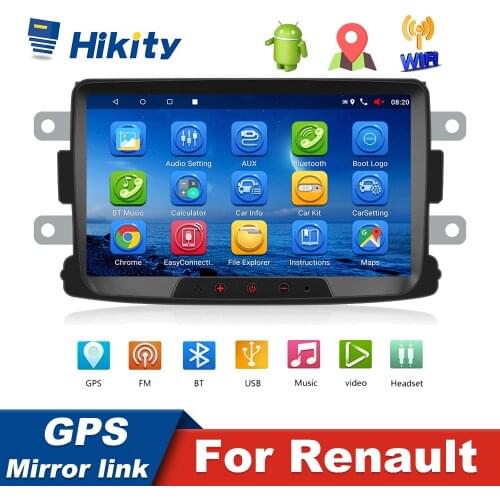 Hikity 2din Car Radio 8'' Autoradio Android Car Multimedia Player GPS Mirrorlink Stereo Receiver For Renault Duster/Logan/Dokker