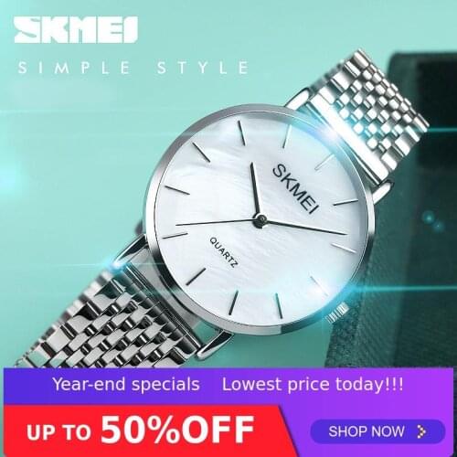 SKMEI Ladies Watch Women Quartz Watches Relogio Feminino Luxury Stainless Steel Female Girl Wristwatches Silver Color 1567