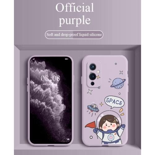 Space Girl Phone Case For Oneplus 9 9pro 9r 8t 8 8pro 7pro 7 7t 7tpro pro Liquid Silicone Cover