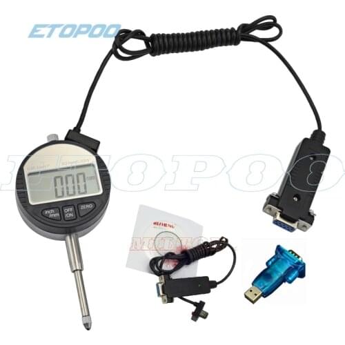 0.001mm 0-12.7/25.4mm Digital Indicator RS232 (9holes) Data Output Electronic Micrometer Dial Indicator Gauge Meter