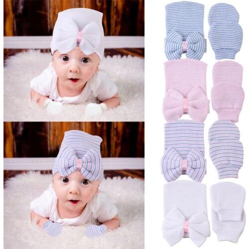Baby Soft Anti Scratch Teething Mittens Hat Gloves for Newborn Boys & Girls