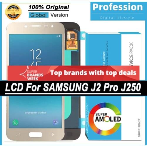 100% Original 5.0'' Display for Samsung Galaxy J2 Pro 2018 J250 J250F LCD Touch Screen Digitizer Repair Parts + Service Pack