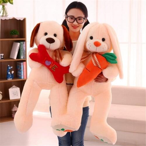 Fancytrader Pop Anime Big Dog Puppy Plush Doll Giant Soft Stuffed Bunny Toys 120cm for Girls Gifts