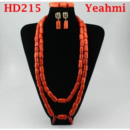 Fantastic Wedding Coral Beads Bridal Jewelry Set Big Design Jewellery Set African Nigerian Beads Necklace Set Free Ship HD215