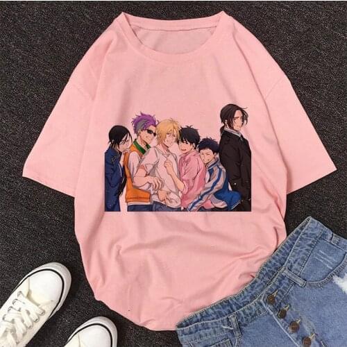 Women 2021 Anime Cartoons Print Women Clothes Japanese Short Sleeve Shirts Harajuku T Shirt Kawaii Tops Mujer Camisetas Vintage