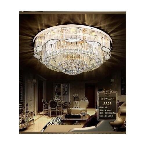 Crystal lamp living room lamp round ceiling lamp modern bright restaurant lamp European atmosphere bedroom warm lighting fixture