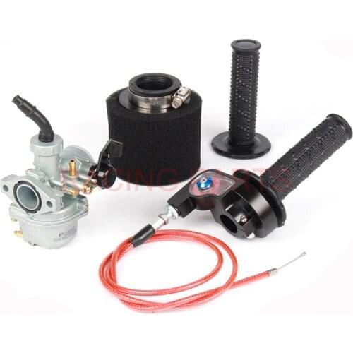22mm Carb PZ22 Carburetor With Air Filter Visiable Throttle Grip For 110cc 125cc SSR Lifan CRF50 Pit Dirt Bike Motorcycle ATV