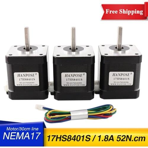 3pcs For 3D Printer 17HS8401S 42x48mm 52N.cm for Titan extruder 4-lead Nema 17 Stepper Motor for CNC milling machine
