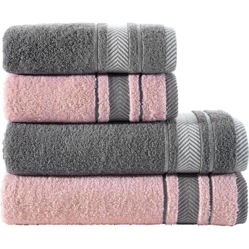 100 cotton 4 pcs Towel Set 100% cotton crown hotel towel home set embroidered luxury bath towels absorbent face towel for adults