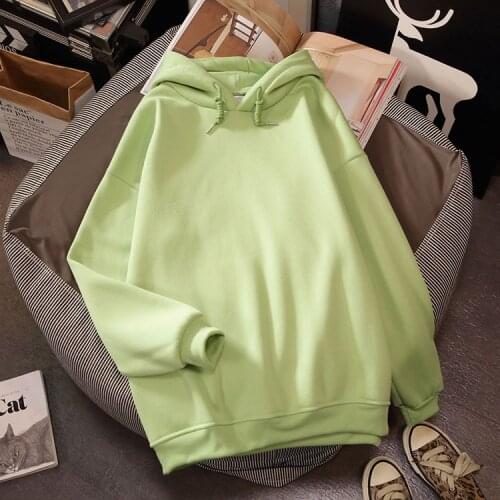 Korean Hoodies Women 2019 Harajuku Casual Tops Autumn Winter Long Sleeves Solid Sweatshirt Oversized Plus Size Sudadera Mujer