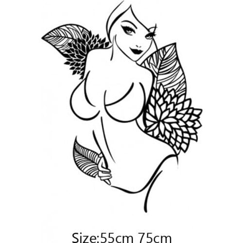KUCADA sexy girl wall sticker for home decoration living room decal pvc black removable wallpaper diy WP3921