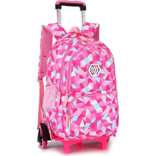 New Removable Children School Bags with 2/6 Wheels for Girls boys Trolley Backpack Kids Climbing stairs Wheeled Bag Backpack