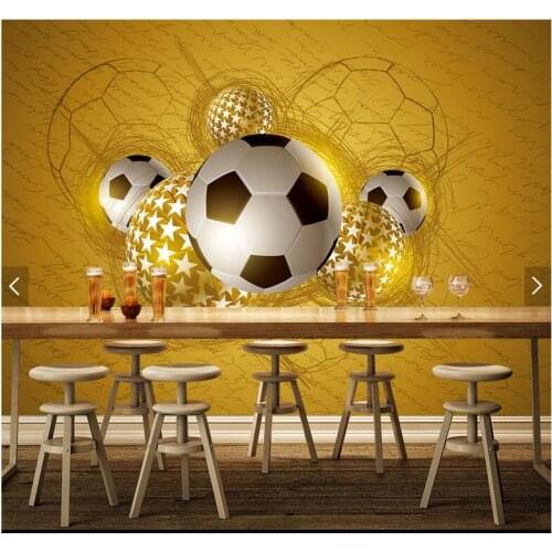 Custom football wallpaper, fantasy art mural passion like fire football for children room bar KTV background wallpaper