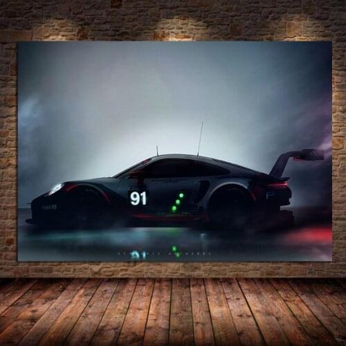 Supercar Posters and Prints 911 RSR Racing Sport Vehicle Canvas Painting Wall Art Picture for Living Room Cuadros Decor Unframed