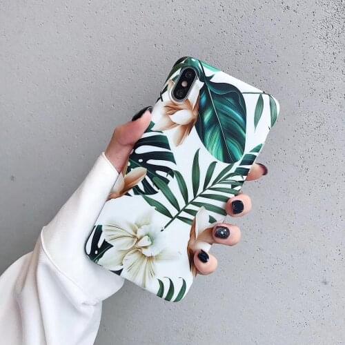 Luxury Flowers Leaf Phone Case For iphone XS Max Case For iphone 11 11pro Max X XR 6 S 7 8 Plus Back Cover Soft TPU Cases Retro