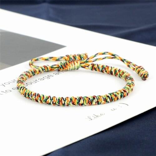 Tibetan Buddhist Handmade Braided Bracelet Multi Color Lucky Rope Knots Bracelets For Women Men Buddha charm Bangle Jewelry Gift