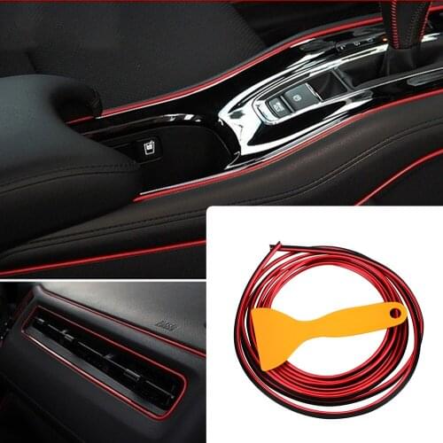 Universal Car Door Decor Strip Trim Line Protection Strip Dashboard Edge 3 Meter Interior Mouldings Decoration DIY Edge Sticker