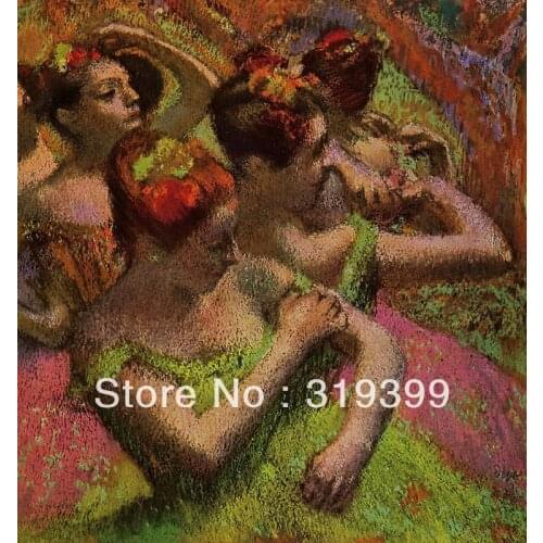 Oil Painting Reproduction on Linen Canvas,Ballerinas Adjusting Their Dress by edgar degas,Free DHL Shipping,handmade,Top Quality