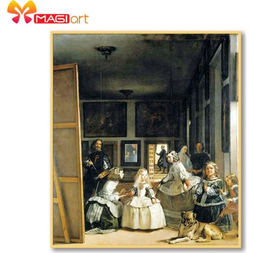 Cross stitch kits Embroidery needlework sets 11CT water soluble canvas patterns 14CT Full portrait palace-NCMP114