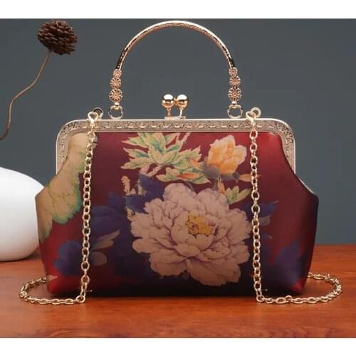 2021 New Flowers Chain Women Shoulder Crossbody Bags Vintage Fashion Shell Lock Bag Bags Womens Handbags Purses