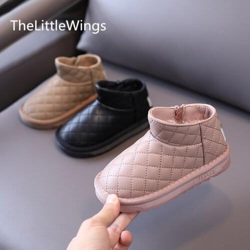 Girls' snow boots 2021 winter new childrens warm cotton shoes 1-15 years old Super soft and comfortable