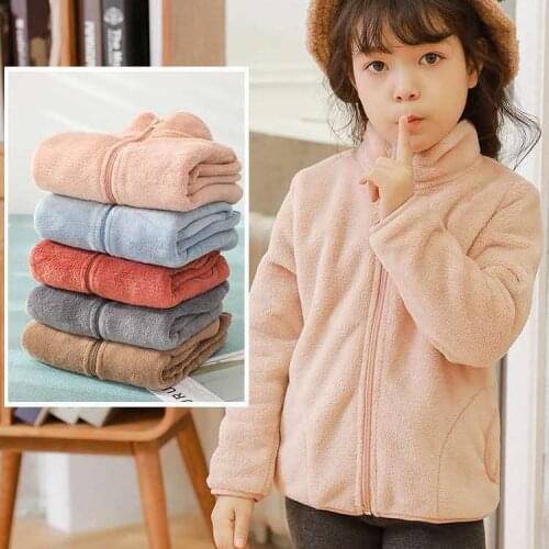 2021 Winter Fleece Jackets for Boys Girls Warm Fleece Coat Kids Casual Coats Jackets Children Clothes Outerwear Clothing W166