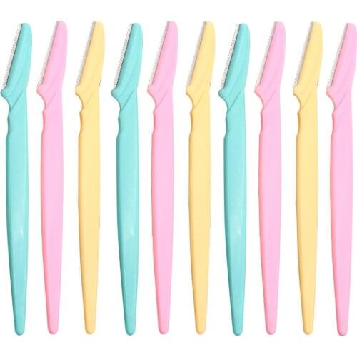 10 Pcs Small Professional Trimmer Safe Blade Shaping Knife Eyebrow Blades Face Hair Removal Scraper Shaver Makeup Beauty Tools