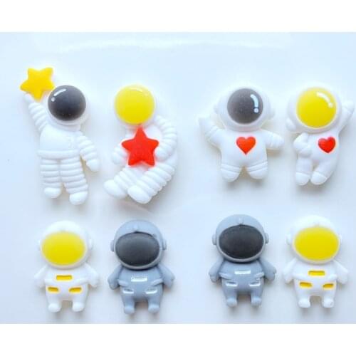 12Pcs New Cartoon Lovely Couple Astronaut Flat Back Resin Cabochons Scrapbooking DIY Jewelry Craft Decoration Accessorie L33