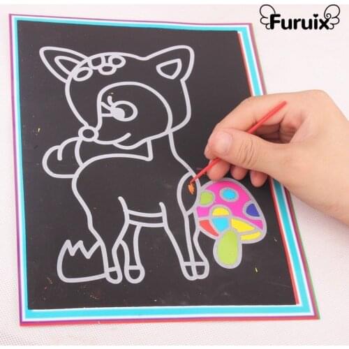 20pcs/Set Drawing Board Magic Scratch Creative Cute Student Colorful Scratch Painting Coloring Books for Kids Filling Toys