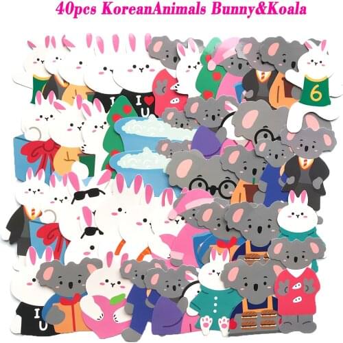 40Pcs/Set Ins Korea Cute Koala Sticker PVC Waterproof Graffiti Cartoon Car Stickers