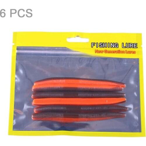 6PCS Slow Sinking Trout Worm Soft Baits Two-color Artificial Fishing Lures Sea Worms Earthworm Soft Fishing Lures 11.5cm-5.5g