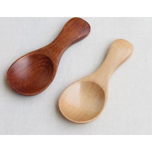 8*3.5cm Mini Wooden Spoon Teaspoon Condiment Utensil Tea Coffee Milk Spoon Kids Ice Cream Scoop Tableware Tool LX4750