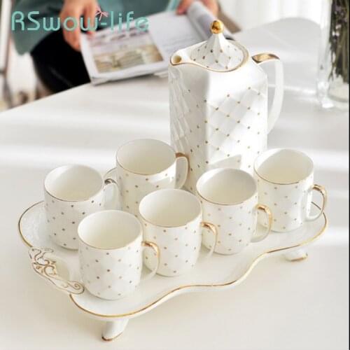 8Pcs Ceramic Cup Afternoon Flower Tea Cup Set Hand-painted Cute Coffee Mugs and Cups For Home Drinking Utensils