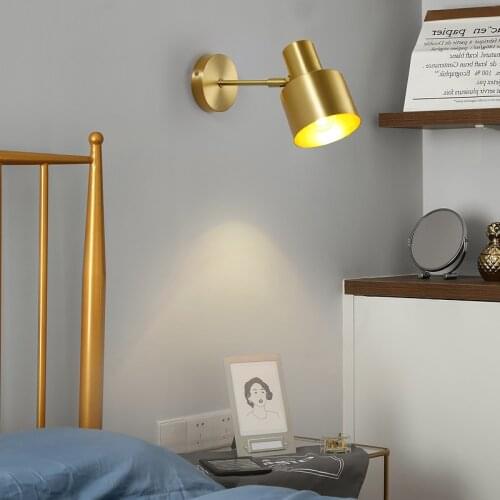 Free shipping Living room simple wall lamps LED High-top Nordic COPPER lamps Geometric study lamps Bedside lights Corridor lamps