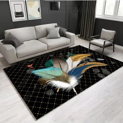 Nordic 3D feather design Big Carpets For Living Room Bedroom Area Rugs High-end Home Hallway Carpet kitchen Antiskid Floor Mats