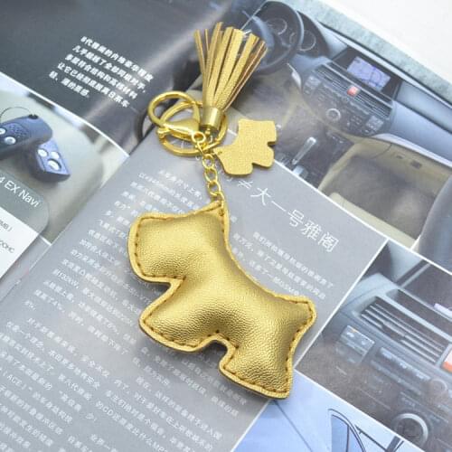 Dog Keychain Leather Key 3d Cute Cool Funny Puppy Metal Key Holder Bag Pendant Handbag Purse Charms Porte Clefs Animaux Trinket