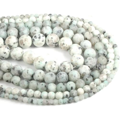 Natural Stone Beading Tianshan blue stone Round Loose BeadsIsolation beads For jewelry making DIY bracelet necklace accessories