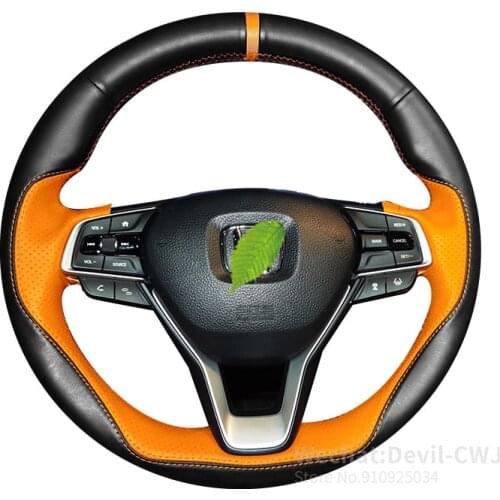 Steering Wheel Cover Hand-stitched Advanced Leather Grip Cover for Honda 10th Generation Accord 2018-2021 Auto Accessories