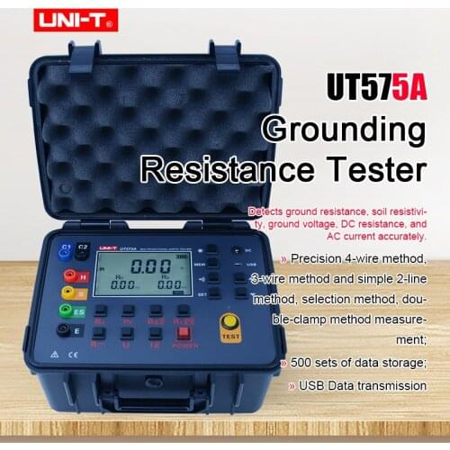 UNI-T UT575A Digital Double Clamp Grounding Resistance Tester 0.01Mohm~30Kohm ground resistance/soil resistivity meter