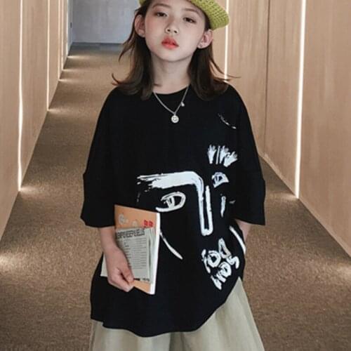 Girls Babys Kids T-shirt Boys Jacket Outwear 2021 Black Spring Summer Top Toddler Pullover Short Sleeve Cotton Childrens Cloth