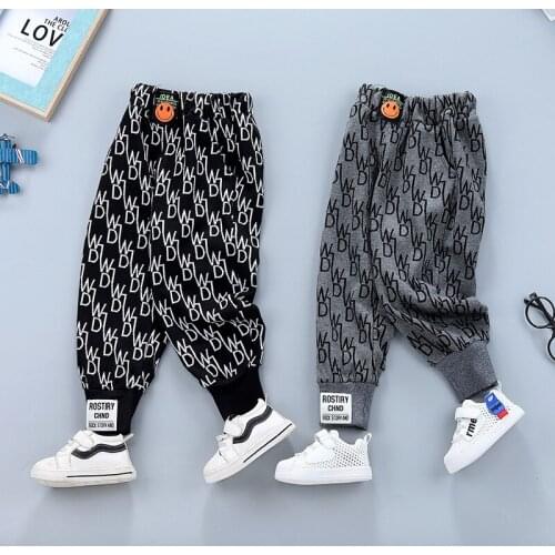 1-6 Years Kids Baby Boys Pants Spring Autumn Casual Sport Loose Long Pants Jogging Cute Letter Child Harem Trousers