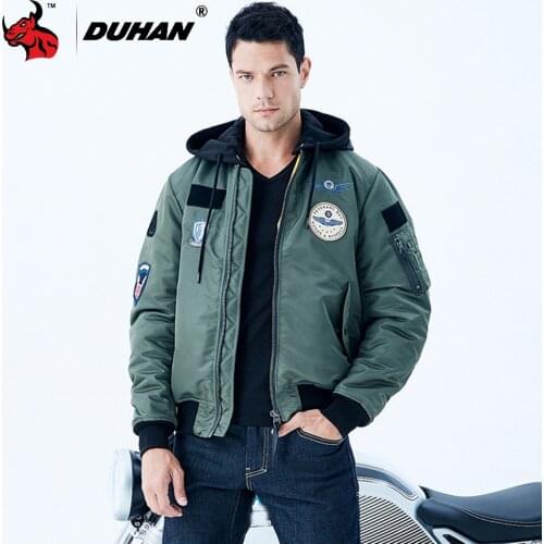 DUHAN Motorcycle Jacket Men Winter Windproof Riding Jacket Reflective Thermal Motocross Jacket Waterproof Protective Gear