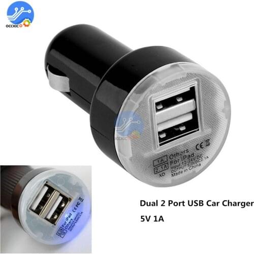 Dual USB Charger Adapter DC 12-24V 1000mA USB Charging for iPhone Samsung Universal Battery Power Bank Charger