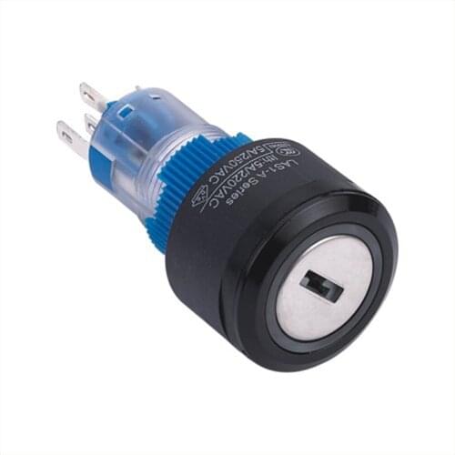 ELEWIND 22mm Round illuminated key lock switch (PB223PY-11Y/21A/G/12V)
