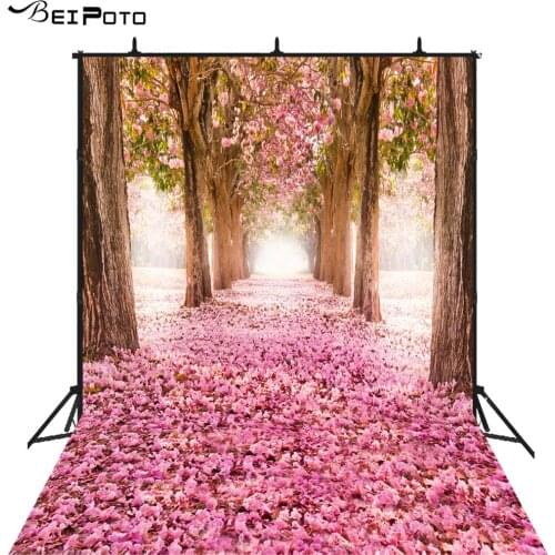 BEIPOTO Pink Flower Photography Backdrops newborn photo background baby shower spring forest photo booth props dessert table