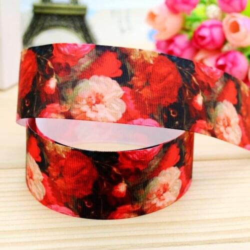 DUWES DHK 1.5'' Free shipping peony printed grosgrain ribbon hair bow headwear party decoration wholesale OEM 38mm H5060